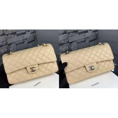 Chanel 2.55 Series Flap Bag Lambskin Leather A5024 Apricot