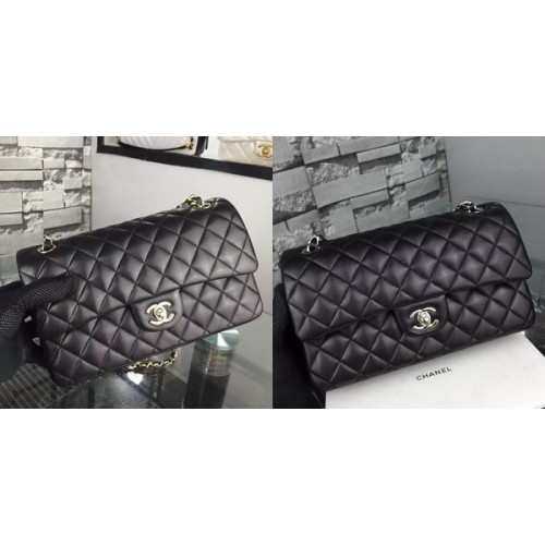 Chanel 2.55 Series Flap Bag Lambskin Leather A5024 Black