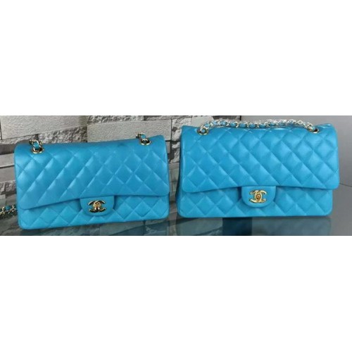 Chanel 2.55 Series Flap Bag Lambskin Leather A5024 Blue