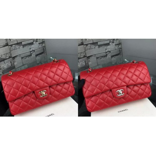 Chanel 2.55 Series Flap Bag Lambskin Leather A5024 Red