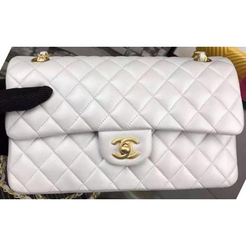 Chanel 2.55 Series Flap Bag OffWhite Sheepskin Leather A06375 Gold