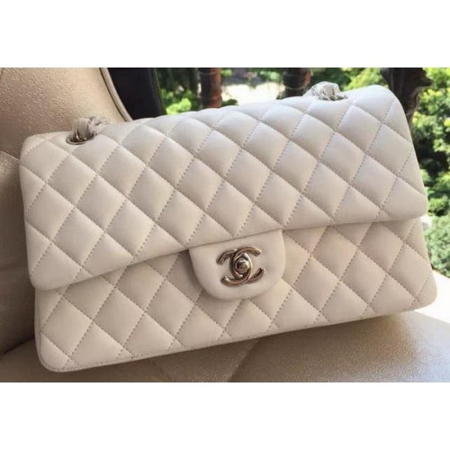 Chanel 2.55 Series Flap Bag Original Lambskin Leather A1112 White