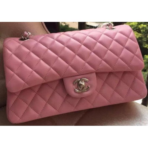 Chanel 2.55 Series Flap Bag Pink Original Leather A01112 Silver
