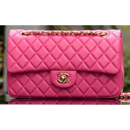 Chanel 2.55 Series Flap Bag Rose Sheepskin Leather A37586 Gold