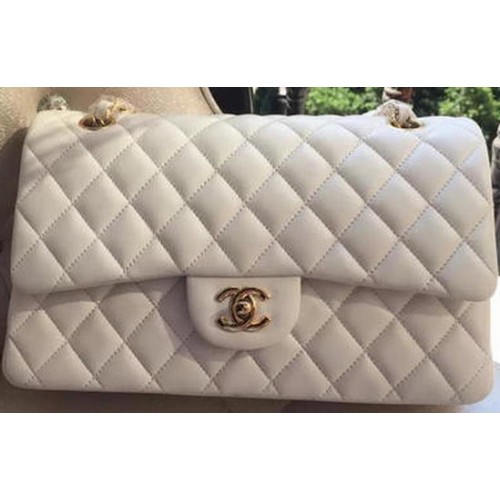 Chanel 2.55 Series Flap Bag White Original Leather A01112 Gold