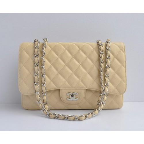 Chanel 2.55 Flap Bag 28600 Cream with silver chain
