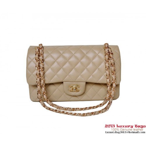 Chanel A01112 Classic Flap Bag Apricot Sheepskin Gold