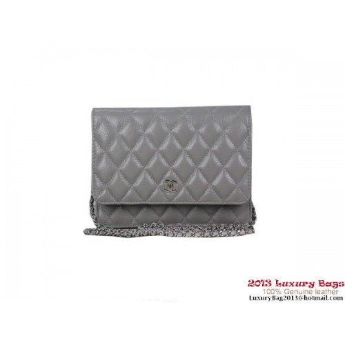 Chanel A33814 Original Cannage Leather mini Flap Bag Grey