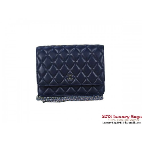 Chanel A33814 Original Leather mini Flap Bag Dark Blue