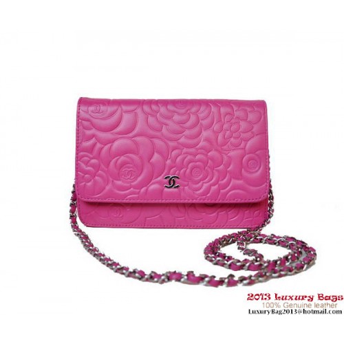 Chanel A47421 Rose Lambskin Leather mini Flap Bag Silver