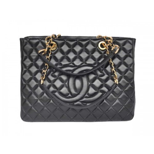 buy Cheap Chanel A50995 Black Sheepskin Leather Shoulder Bag Gold