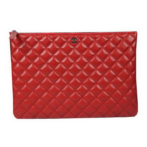 Chanel A69254 A69253 Clutch Bag Original Cannage Pattern Leather Red