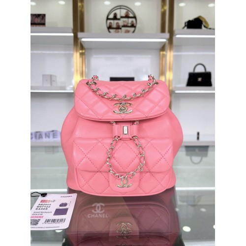 Chanel Backpack Sheepskin Original Leather AS2908 Pink