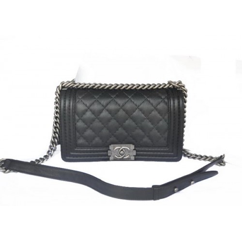 Chanel Boy Flap Shoulder Bag Original Calfskin Leather A67086 Black