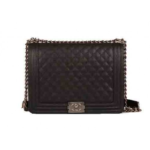 Chanel Boy Flap Shoulder Bag Original Cannage Pattern A67087 Black