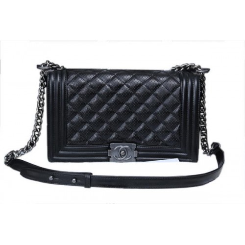 Chanel Boy Flap Shoulder Bag in Calfskin Leather A90164 Black