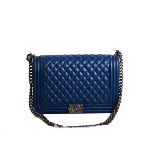 Chanel Boy Flap Shoulder Bag in Original Leather A67087 Blue