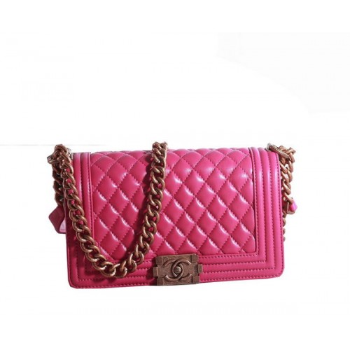Chanel Boy Flap Shoulder Bag in Rose Lambskin Leather A67086 Gold