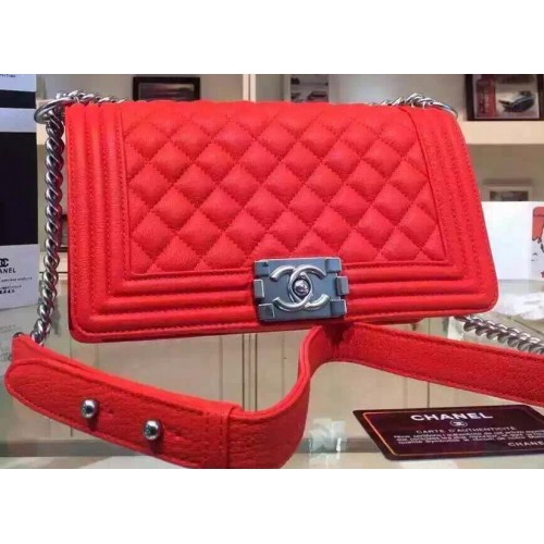 Chanel Boy Flap Shoulder Bags Deer Leather A67086 Red