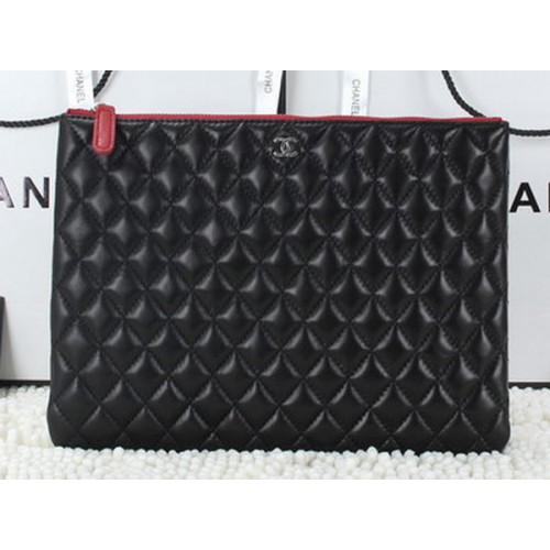 Chanel CA6952 Clutch Bag Sheepskin Leather Black