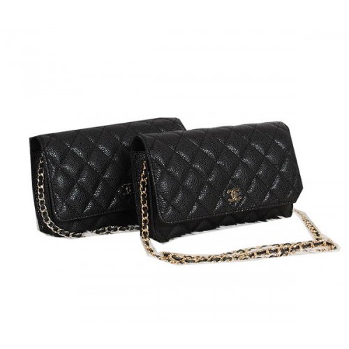 Chanel CHA33814 Original Cannage Leather mini Flap Bag Black