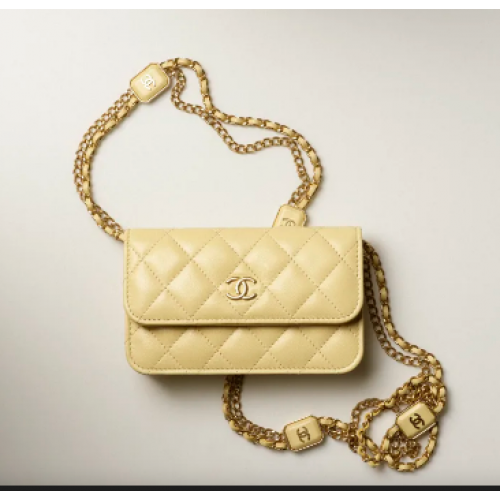 Chanel CLUTCH WITH CHAIN AP2929 Light Yellow