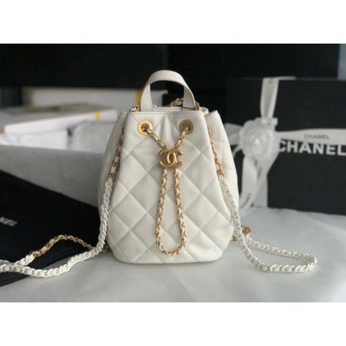 Chanel Calfskin Backpack Original Leather AS3211 white