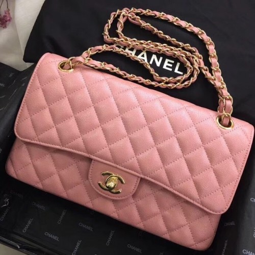 Chanel Calfskin Gold-Tone Metal A01112 pink