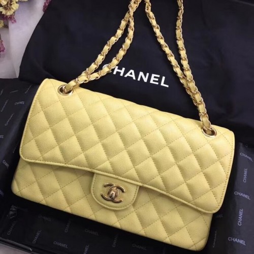 Chanel Calfskin Gold-Tone Metal A01112 yellow