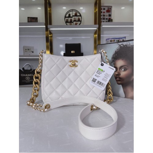 Chanel Calfskin Shoulder Bag AS3111 white