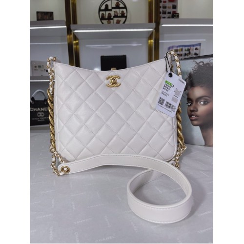 Chanel Calfskin Shoulder Bag AS3112 white