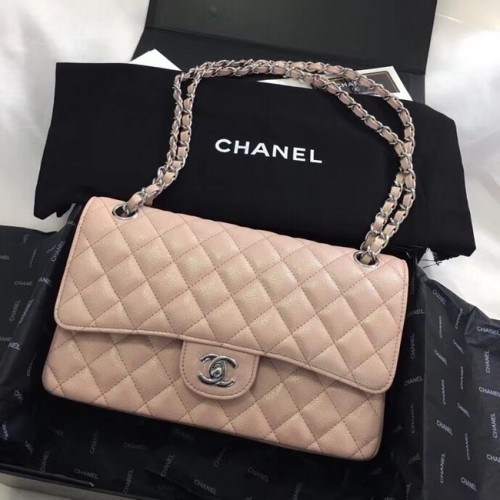 Chanel Calfskin Silver-Tone Metal A01112 nude