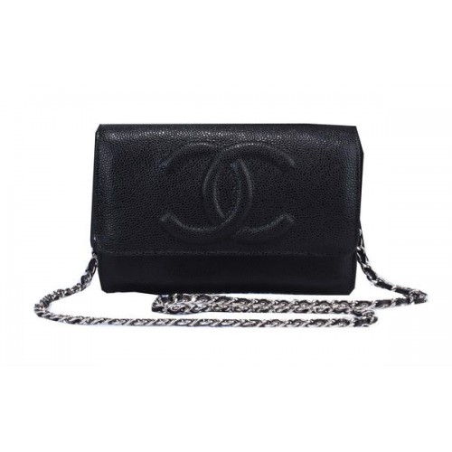 Chanel Cannage Pattern Leather Flap Shoulder Bag A8892 Black