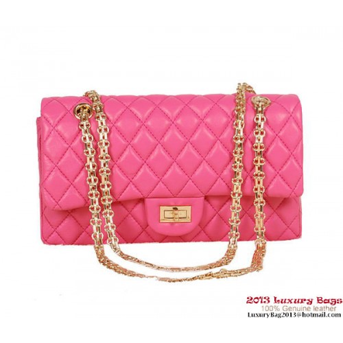 Chanel Classic 2.55 Series Bag Rose Sheepskin Leather 1112 Gold