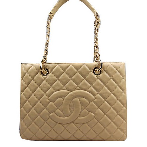 Chanel Classic Coco Bag Apricot GST Caviar Leather A50995 Gold