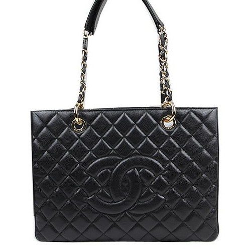 Chanel Classic Coco Bag Black GST Caviar Leather A50995 Gold