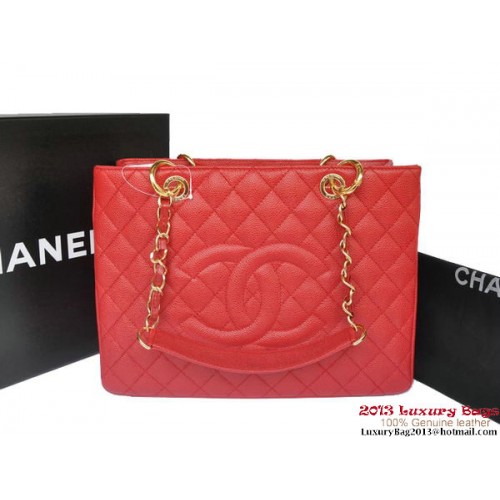 Chanel Classic Coco Bag GST Caviar Leather A36092 Red Gold