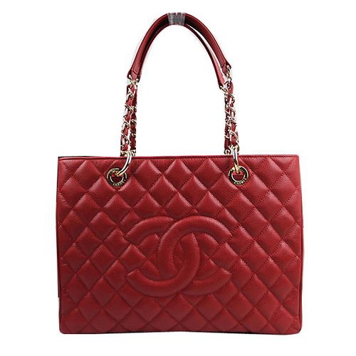Chanel Classic Coco Bag Red GST Caviar Leather A50995 Gold