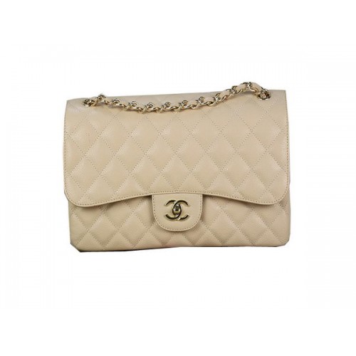 Chanel Classic Flap Bag 1113 Apricot Original Cannage Pattern Leather Gold