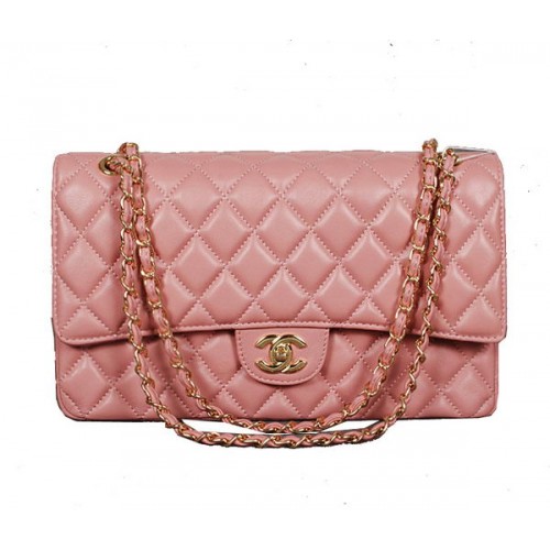 Chanel Classic Flap Bag 1113 Pink Sheep Leather Gold