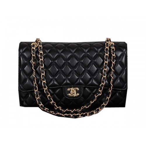 Chanel Classic Flap Bag 1119 Black Sheepskin Gold