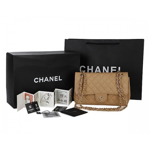 Chanel Classic Flap Bag 2.55 Series Cannage Pattern CHA1112 Apricot