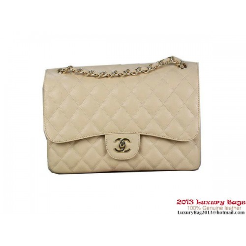 Chanel Classic Flap Bag Apricot Original Cannage Patterns Leather Gold
