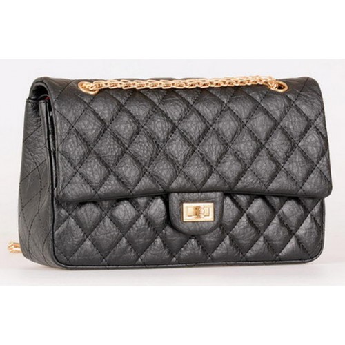 Chanel Classic Flap Bag Black Calfskin Leather A30226 Gold
