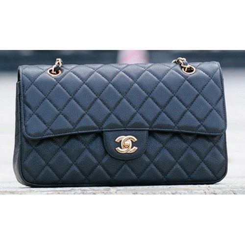 Chanel Classic Flap Bag Black Cannage Pattern A1113 Gold