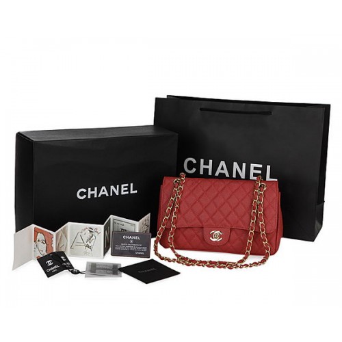 Chanel Classic Flap Bag Cannage Pattern CHA1113 Red