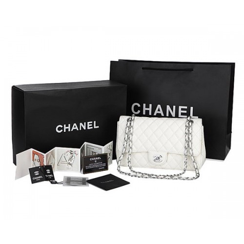 Chanel Classic Flap Bag Cannage Pattern CHA1113 White
