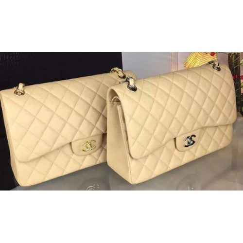 Chanel Classic Flap Bag Original Cannage Patterns A1119 Apricot