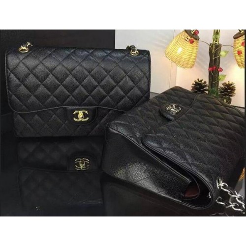 Chanel Classic Flap Bag Original Cannage Patterns A1119 Black