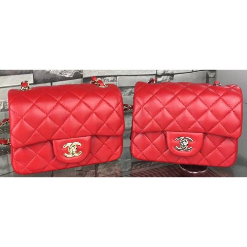 Chanel Classic Flap Bag Original Sheepskin Leather A5171 Red